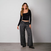 BLUSA AJUSTADA LARGA MANGA LARGA TERY