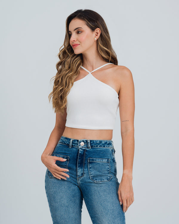 BLUSA AJUSTADA CORTA TIRAS ENRE