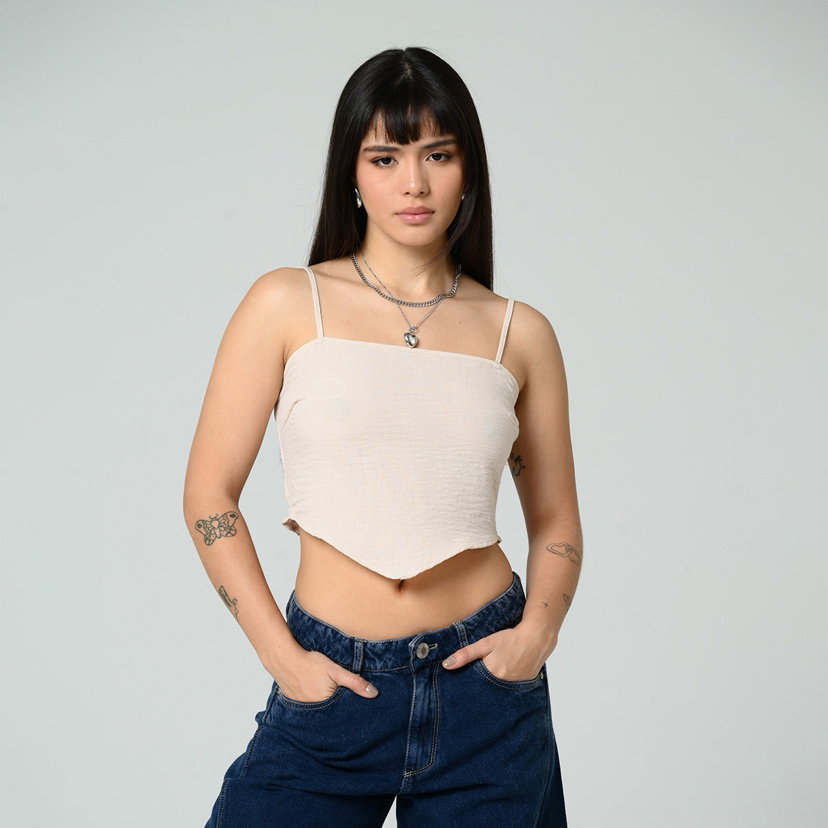 BLUSA AJUSTADA LARGA TIRAS LORE