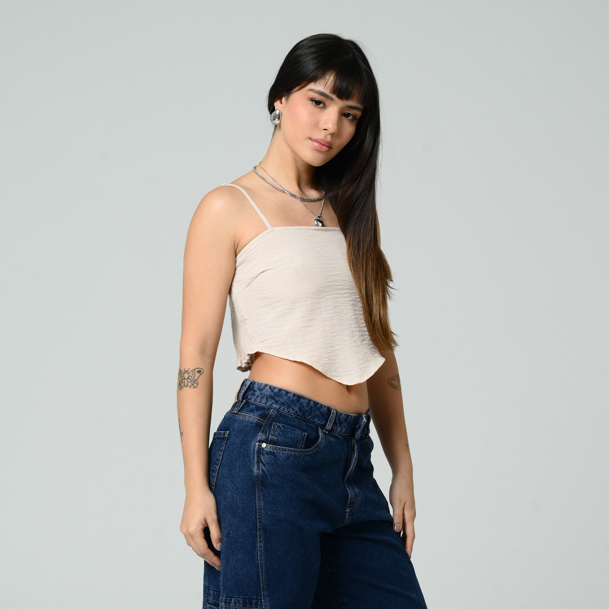 BLUSA AJUSTADA LARGA TIRAS LORE