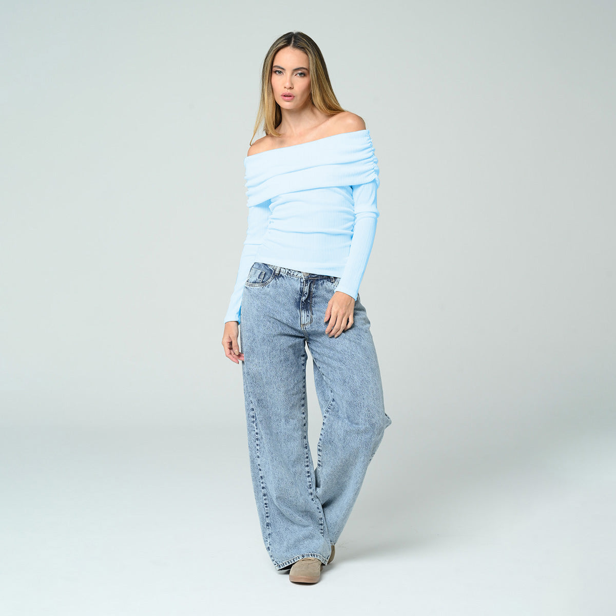 BLUSA AJUSTADA LARGA MANGA LARGA IBIKI