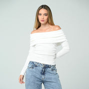 BLUSA AJUSTADA LARGA MANGA LARGA NOMAI