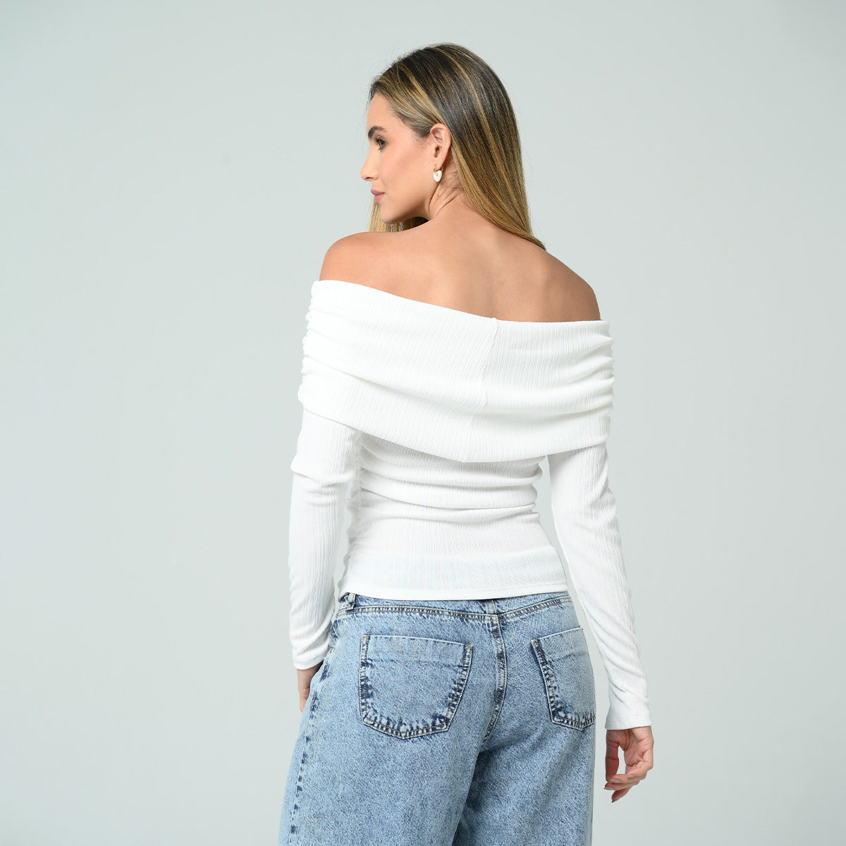 BLUSA AJUSTADA LARGA MANGA LARGA NOMAI