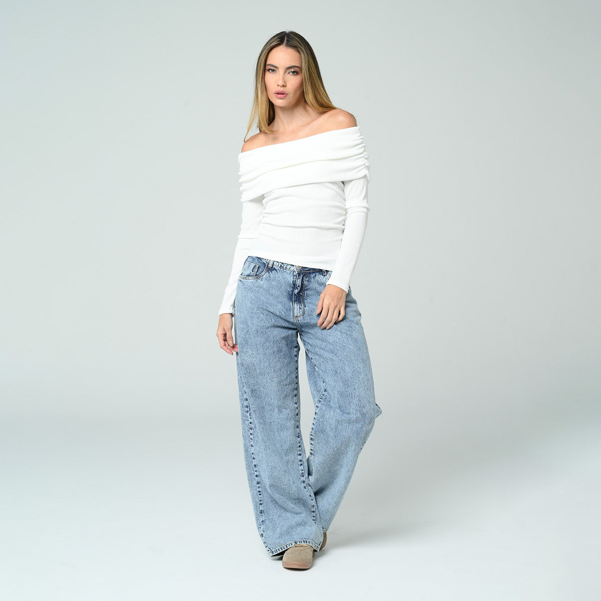 BLUSA AJUSTADA LARGA MANGA LARGA NOMAI