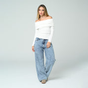 BLUSA AJUSTADA LARGA MANGA LARGA NOMAI