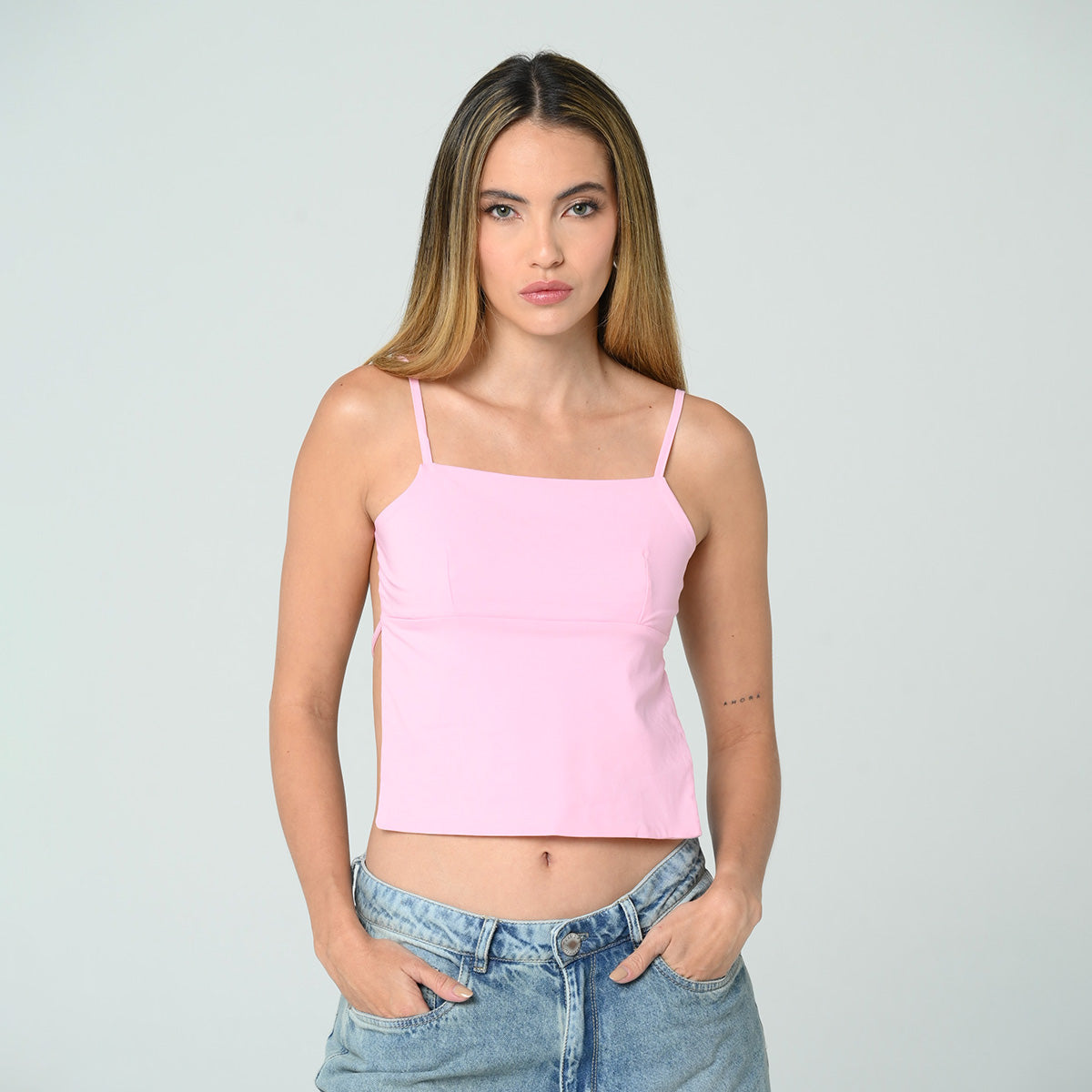 BLUSA AJUSTADA LARGA TIRAS ROFE