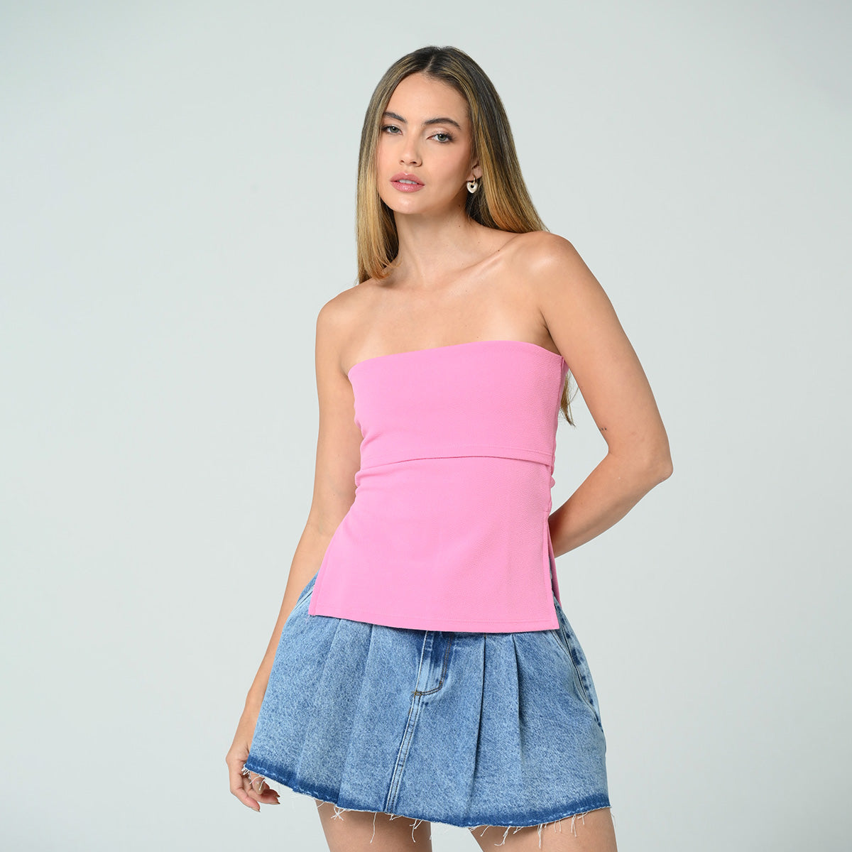 BLUSA AJUSTADA LARGA STRAPLESS SAROL