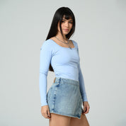 BLUSA AJUSTADA LARGA MANGA LARGA TELITO