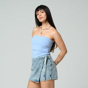 BLUSA AJUSTADA LARGA STRAPLESS PEILI