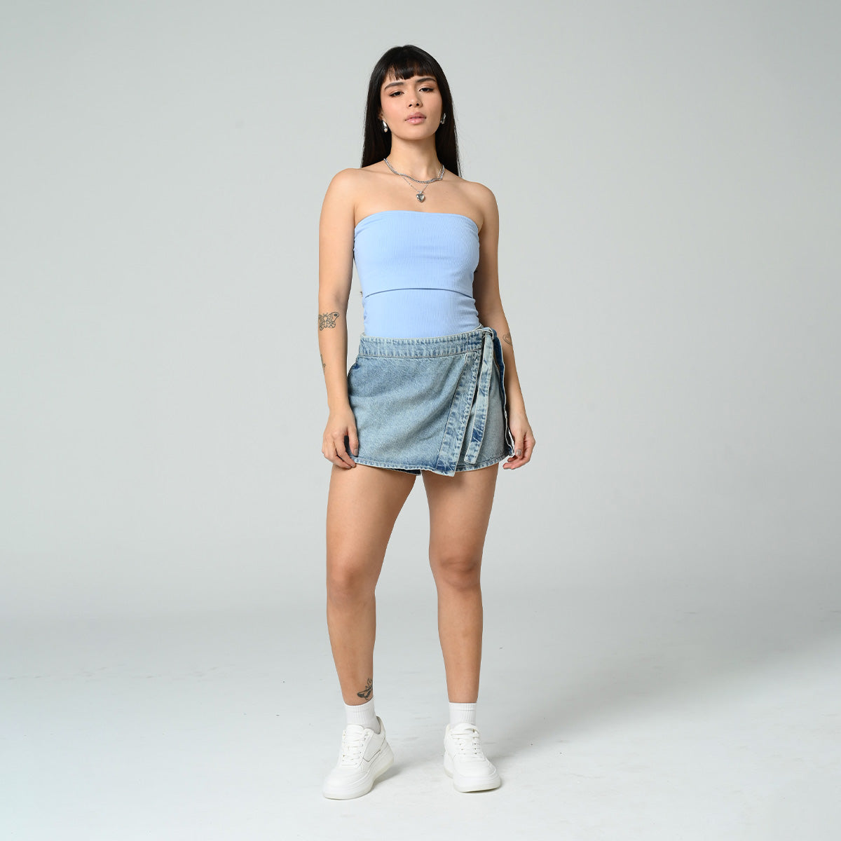 BLUSA AJUSTADA LARGA STRAPLESS PEILI