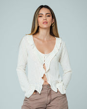 BLUSA AJUSTADA CORTA MANGA LARGA MIBIA