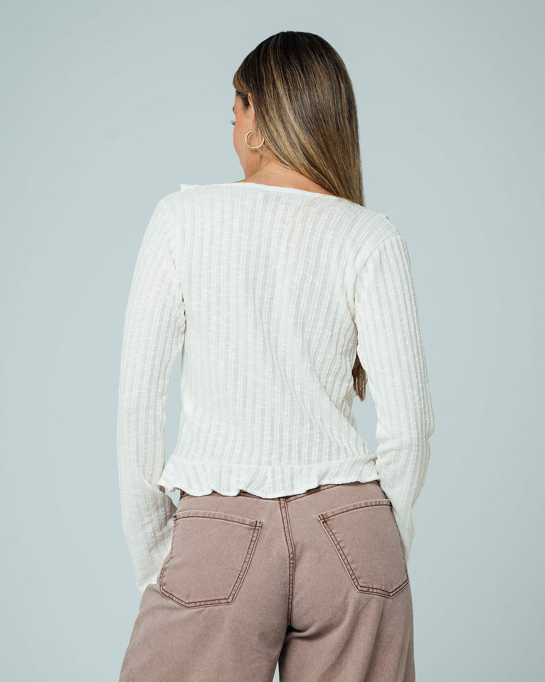 BLUSA AJUSTADA CORTA MANGA LARGA MIBIA