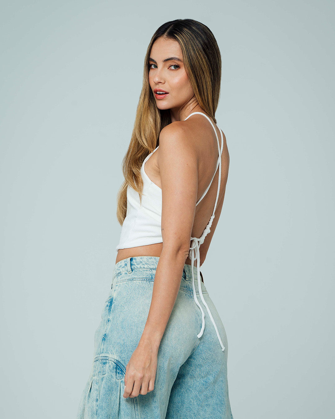 BLUSA AJUSTADA CORTA TIRAS OLWEYS