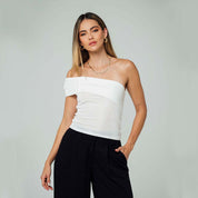 BLUSA AJUSTADA CORTA SHOULDERLESS SIDNY