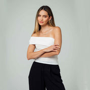 BLUSA AJUSTADA CORTA SHOULDERLESS SIDNY