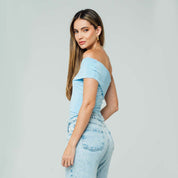 BLUSA AJUSTADA CORTA SHOULDERLESS BRIS