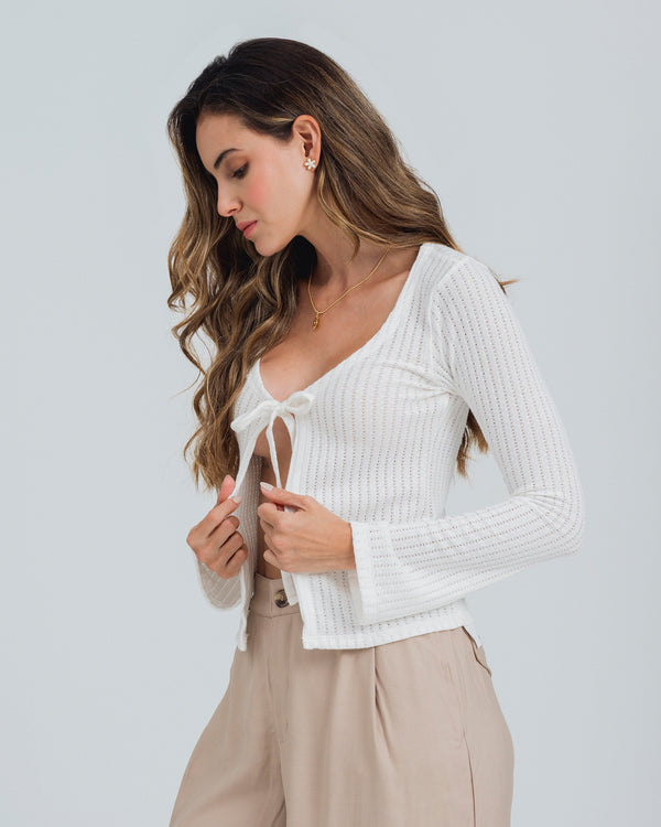 BLUSA SEMI AMPLIA MANGA LARGA BURNE