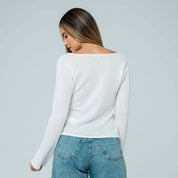 BLUSA SEMI AMPLIA MANGA LARGA BURNE
