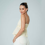 BLUSA SEMI AMPLIA TIRAS BRAN
