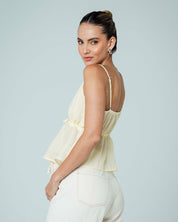 BLUSA SEMI AMPLIA TIRAS BRAN