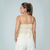 BLUSA SEMI AMPLIA TIRAS BRAN