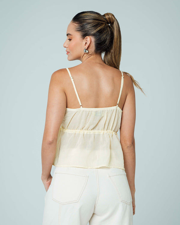 BLUSA SEMI AMPLIA TIRAS BRAN