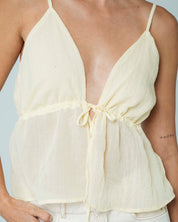 BLUSA SEMI AMPLIA TIRAS BRAN