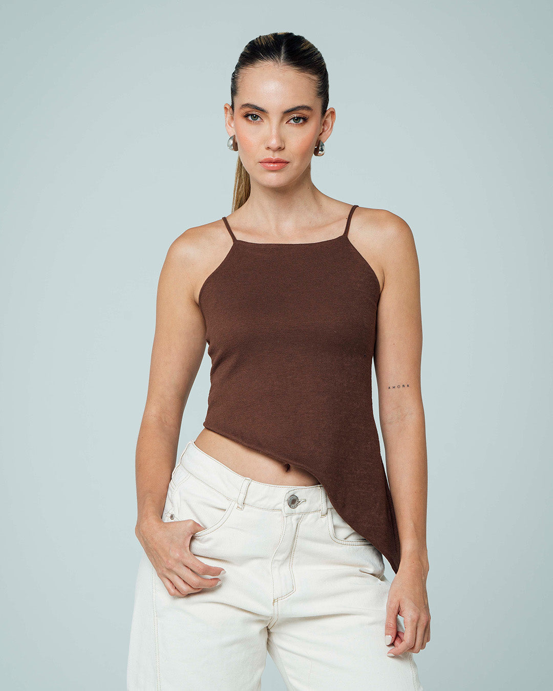 BLUSA AJUSTADA LARGO MEDIO TIRAS CELI