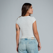 BLUSA SEMI AJUSTADA LARGO MEDIO MANGA CO
