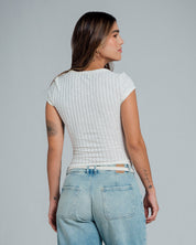 BLUSA SEMI AJUSTADA LARGO MEDIO MANGA CO