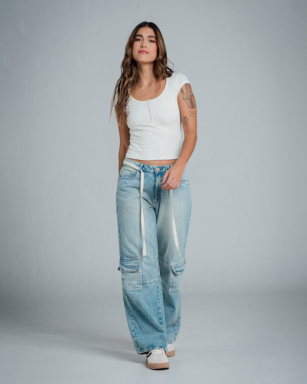 BLUSA SEMI AJUSTADA LARGO MEDIO MANGA CO