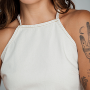 BLUSA SEMI AJUSTADA TIRAS ALMOND