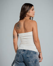 BLUSA AJUSTADA LARGO MEDIO STRAPLESS BLO