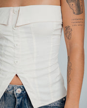 BLUSA AJUSTADA LARGO MEDIO STRAPLESS BLO