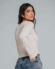 BLUSA SEMI AMPLIA LARGO MEDIO MANGA LARG