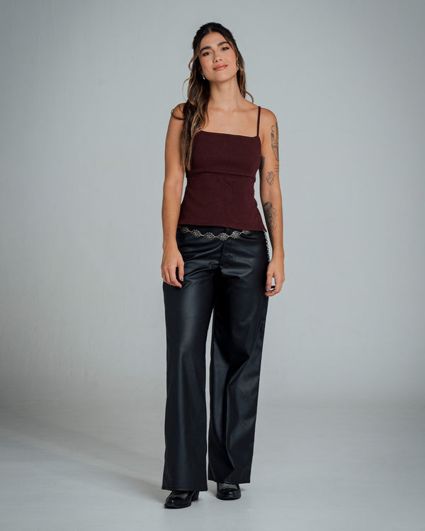 BLUSA SEMI AJUSTADA TIRAS VELDA