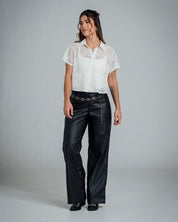 BLUSA SEMI AMPLIA MANGA CORTA TECRE