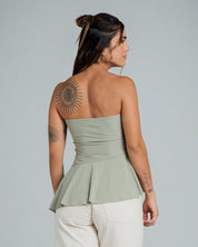 BLUSA AJUSTADA LARGO MEDIO STRAPLESS WEL