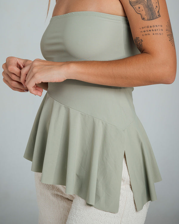 BLUSA AJUSTADA LARGO MEDIO STRAPLESS WEL