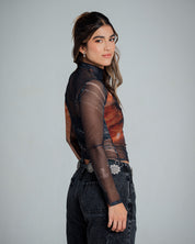 BLUSA AJUSTADA LARGO MEDIO MANGA LARGA B