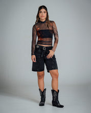 BLUSA AJUSTADA LARGO MEDIO MANGA LARGA B
