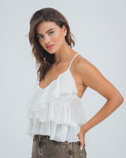 BLUSA AMPLIA LARGO MEDIO TIRAS BIANCO