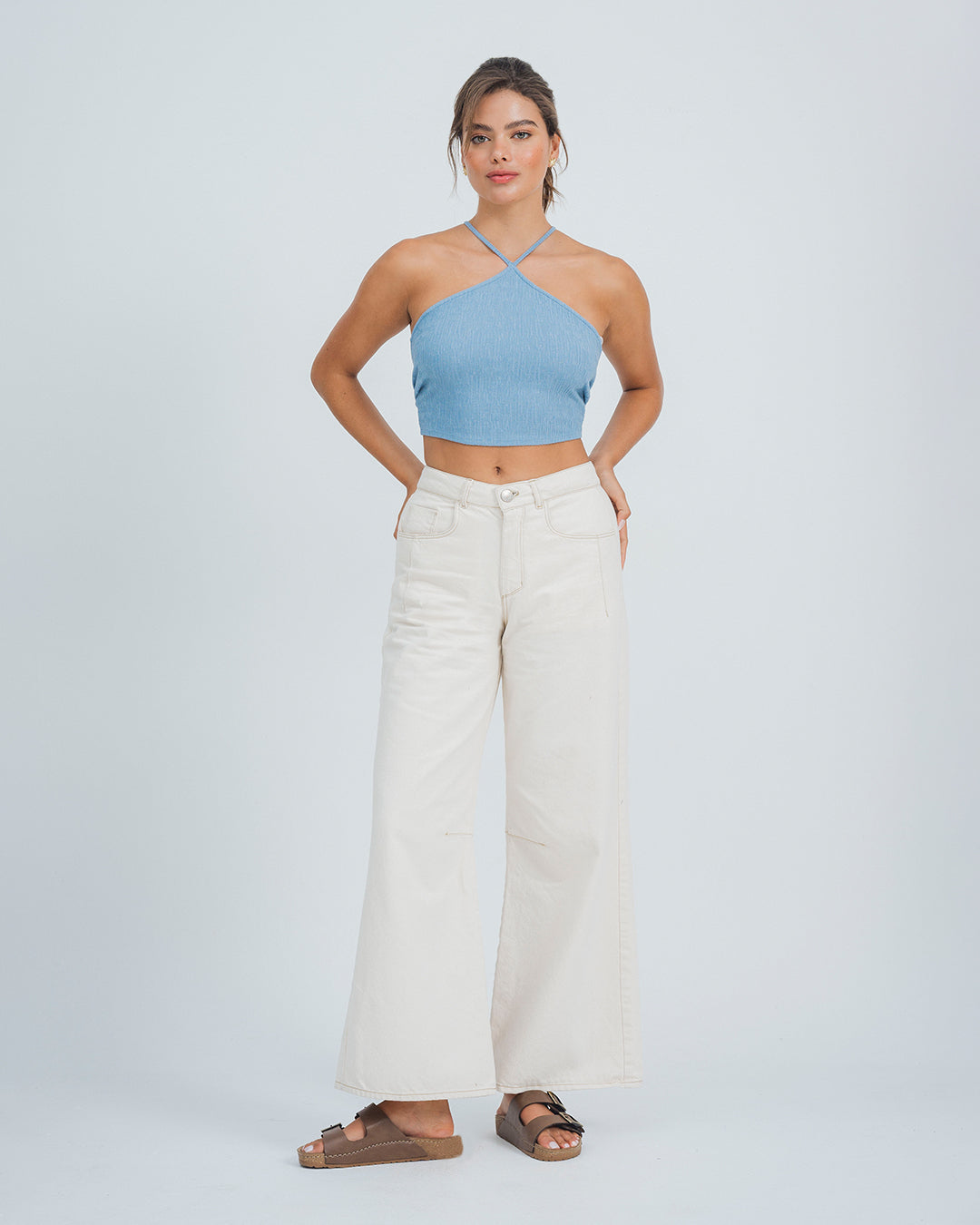 BLUSA AJUSTADA CORTA TIRAS CIONE