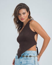 BLUSA AJUSTADA LARGO MEDIO SHOULDERLESS