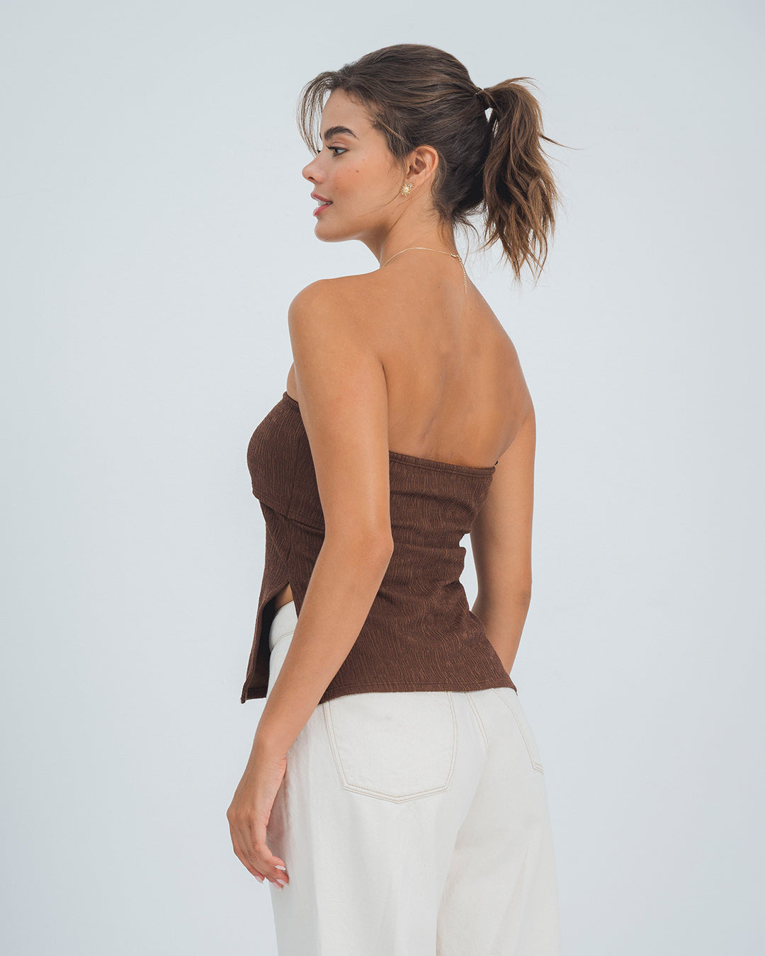 BLUSA AJUSTADA LARGO MEDIO STRAPLESS PES