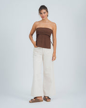 BLUSA AJUSTADA LARGO MEDIO STRAPLESS PES