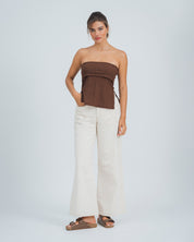 BLUSA AJUSTADA LARGO MEDIO STRAPLESS PES