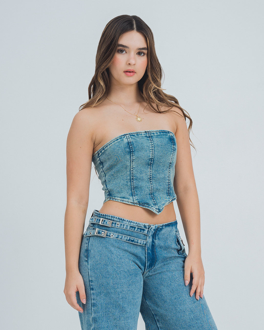 BLUSA AJUSTADA LARGO MEDIO STRAPLESS TER