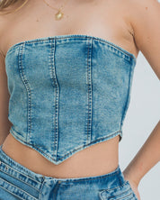 BLUSA AJUSTADA LARGO MEDIO STRAPLESS TER