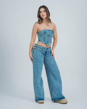 BLUSA AJUSTADA LARGO MEDIO STRAPLESS TER